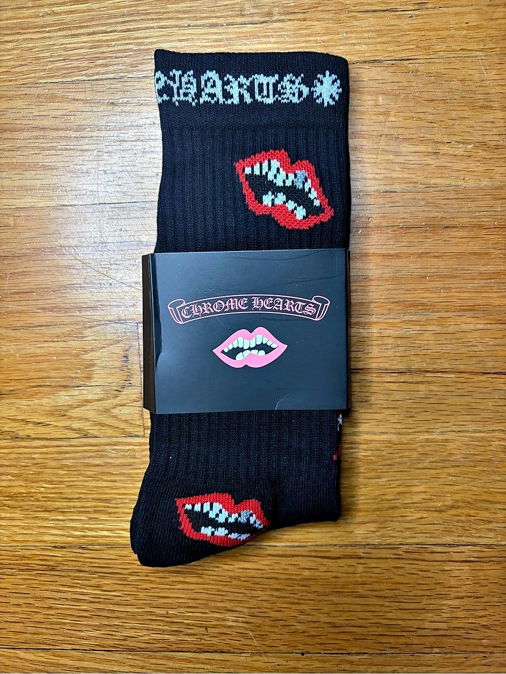 Rock N Roll Gangster Graphic Crew Socks in Black & Red NWT
